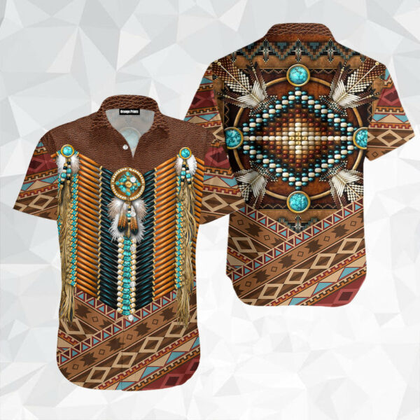 native pattern aloha hawaiian shirts for men and women wt5619