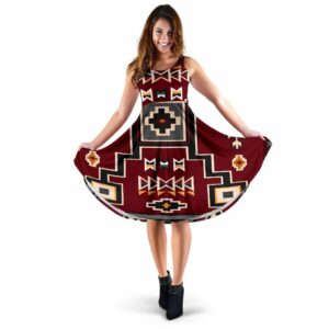 red native american 3d dress