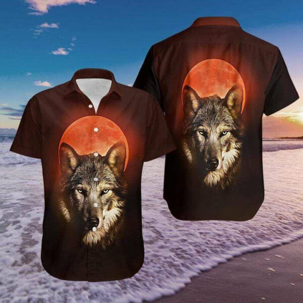 wolf and red moon aloha hawaiian shirts for men for women hw8246 1