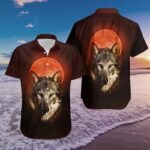 wolf and red moon aloha hawaiian shirts for men for women hw8246