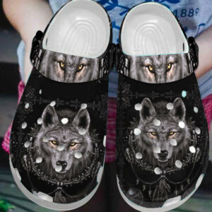 wolf black crocs clog shoes for women and men new release