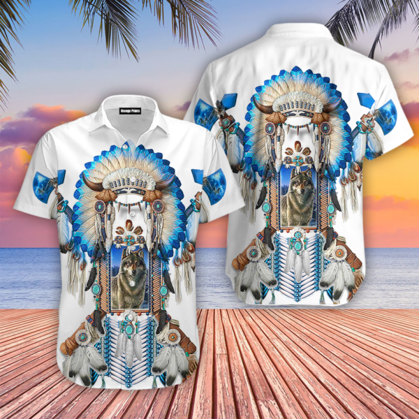 wolf native american aloha hawaiian shirts for men for women wt5150