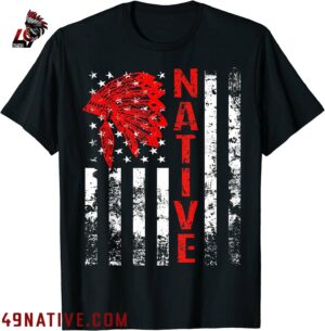 Native American Day Vintage Flag USA T Shirt