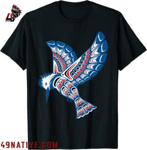 Native American Style Art Kingfisher Pacific Northwest T Shirt
