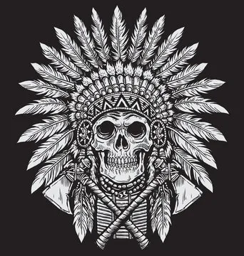 Wylde Sydes Tattoo & Body Piercing - Skull with Aztec Headdress. By: Jesus  www.wyldesydestattoo.com #tattoo #tattoos #ink #inked #sandiego  #sandiegotattooartist #blackandgraytattoo #aztectattoo #skulltattoo  #wyldesydestattoo #tattooartist #tattooshop ...