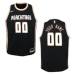 Youth Hawks #00 Custom City Jersey - Black - 49Native
