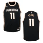 Youth Hawks #11 Trae Young City Jersey - Black - 49Native