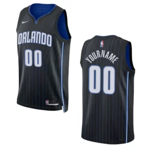 Custom Black Icon Edition 2022-23 Orlando Magic Swingman Jersey - 49Native
