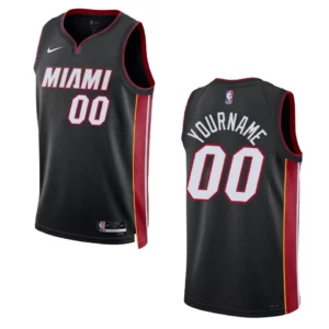 Custom Black Icon Edition 2022-23 Miami Heat Swingman Jersey - 49Native