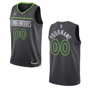Custom Black Statement Edition 2022-23 Minnesota Timberwolves Swingman Jersey - 49Native
