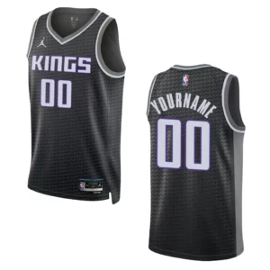 Custom Black Statement Edition 2022-23 Sacramento Kings Swingman Jersey - 49Native
