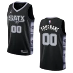 Custom Black Statement Edition 2022-23 San Antonio Spurs Swingman Jersey - 49Native