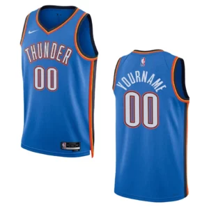 Custom Blue Icon Edition 2022-23 Oklahoma City Thunder Swingman Jersey - 49Native