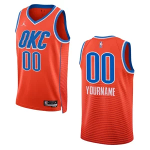 Custom Orange Statement Edition 2022-23 Oklahoma City Thunder Swingman Jersey - 49Native