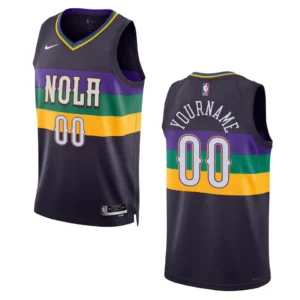 Custom Purple City Edition 2022-23 New Orleans Pelicans Swingman Jersey - 49Native