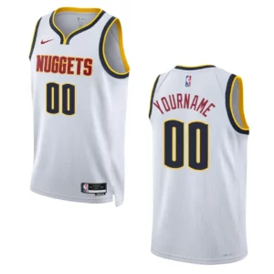 Custom White Association Edition 2022-23 Denver Nuggets Swingman Jersey - 49Native