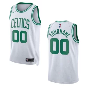 Custom White Association Edition 2022-23 Boston Celtics Swingman Jersey - 49Native