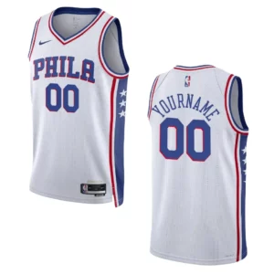 Custom White Association Edition 2022-23 Philadelphia 76ers Swingman Jersey - 49Native