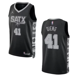 Gorgui Dieng Black Statement Edition 2022-23 San Antonio Spurs Swingman Jersey - 49Native