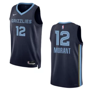 Ja Morant Navy Icon Edition 2022-23 Memphis Grizzlies Swingman Jersey - 49Native