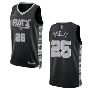Jakob Poeltl Black Statement Edition 2022-23 San Antonio Spurs Swingman Jersey - 49Native