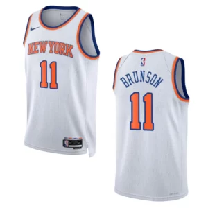 Jalen Brunson White Association Edition 2022-23 New York Knicks Swingman Jersey - 49Native