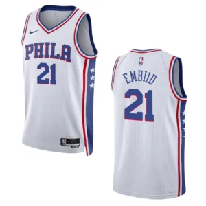 Joel Embiid White Association Edition 2022-23 Philadelphia 76ers Swingman Jersey - 49Native