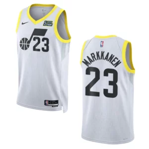 Lauri Markkanen White Association Edition 2022-23 Utah Jazz Swingman Jersey - 49Native