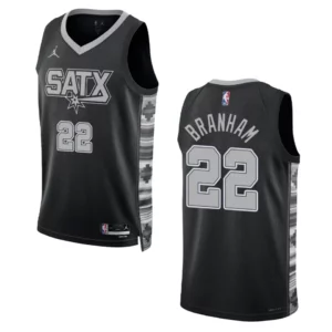 Malaki Branham Black Statement Edition 2022-23 San Antonio Spurs Swingman Jersey - 49Native