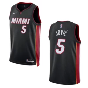Nikola Jovic Black Icon Edition 2022-23 Miami Heat Swingman Jersey - 49Native