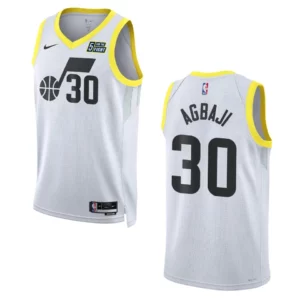 Ochai Agbaji White Association Edition 2022-23 Utah Jazz Swingman Jersey - 49Native