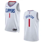 Reggie Jackson White Association Edition 2022-23 Los Angeles Clippers Swingman Jersey - 49Native