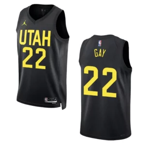 Rudy Gay Black Statement Edition 2022-23 Utah Jazz Swingman Jersey - 49Native