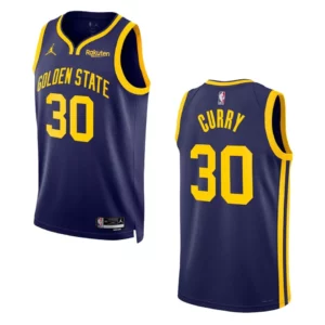 Stephen Curry Navy Statement Edition 2022-23 Golden State Warriors Swingman Jersey - 49Native