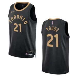 Thaddeus Young Black City Edition 2022-23 Toronto Raptors Swingman Jersey - 49Native