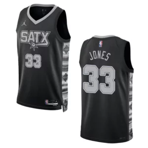 Tre Jones Black Statement Edition 2022-23 San Antonio Spurs Swingman Jersey - 49Native