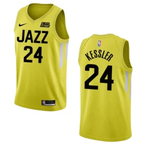 Walker Kessler Yellow Icon Edition 2022-23 Utah Jazz Swingman Jersey - 49Native