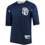San Diego Padres Majestic Collection On-Field 3/4-Sleeve Batting Practice Jersey - Navy/White - 49Native