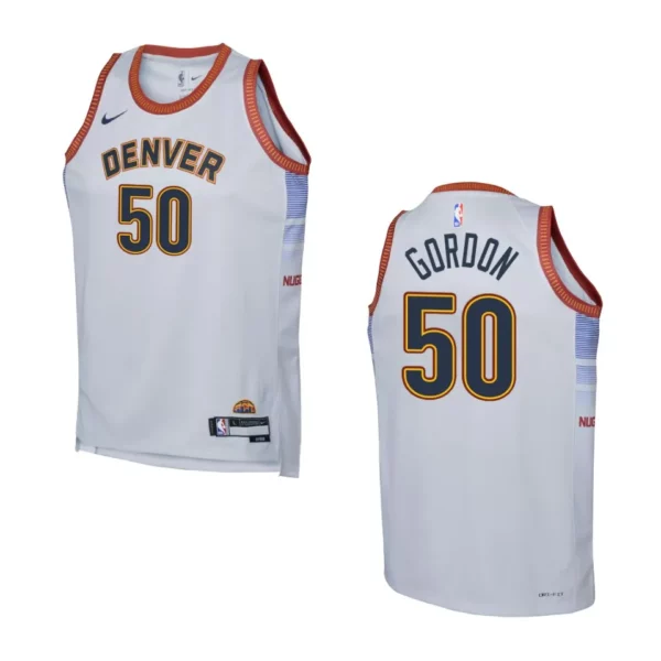 Youth Denver Nuggets 2022-23 City Edition Aaron Gordon Grey Jersey - 49Native