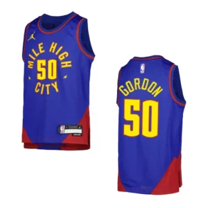 2022-23 Denver Nuggets Youth Statement Edition Aaron Gordon Blue Jersey - 49Native