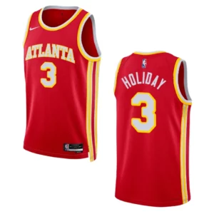 Atlanta Hawks Aaron Holiday 2022-23 Icon Edition Red Swingman Jersey - 49Native