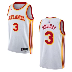 Atlanta Hawks Aaron Holiday 2022-23 Association Edition White Swingman Jersey - 49Native