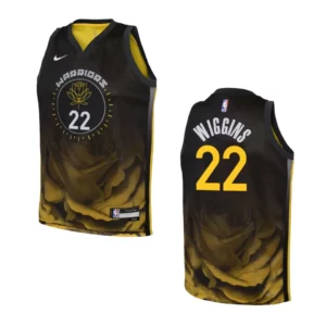 Youth Golden State Warriors 2022-23 City Edition Andrew Wiggins Black Jersey - 49Native