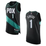 Portland Trail Blazers Anfernee Simons 2022-23 City Edition Black Jersey - 49Native