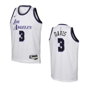 Youth Los Angeles Lakers 2022-23 City Edition Anthony Davis White Jersey - 49Native