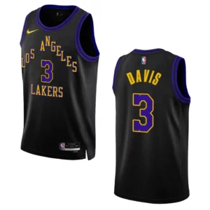 Anthony Davis City Edition Los Angeles Lakers 2023-24 Black Swingman Jersey - 49Native