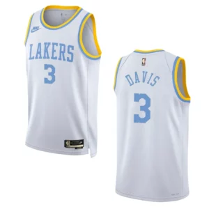 Los Angeles Lakers Anthony Davis White 75 Anniversary 2022-23 Classic Edition Jersey - 49Native