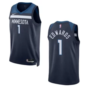 Minnesota Timberwolves Anthony Edwards 2022-23 Icon Edition Navy Swingman Jersey - 49Native