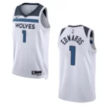 2022-23 Association Edition Minnesota Timberwolves Anthony Edwards White Swingman Jersey - 49Native