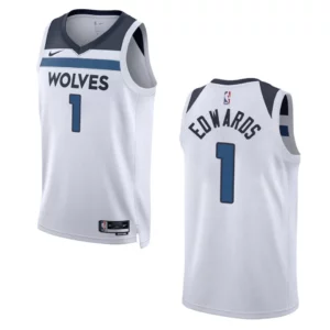 2022-23 Association Edition Minnesota Timberwolves Anthony Edwards White Swingman Jersey - 49Native